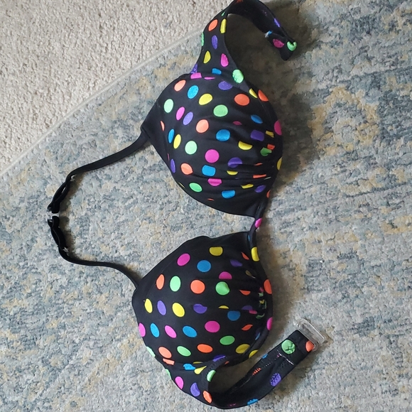 Bikini- black with rainbow polka dots - Picture 3 of 7